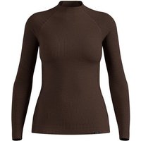ODLO Damen Bodies (Unterwäsche) lg.Arm Da SEAMLESS PERFORMANCE WOOL, Größe XL in Braun