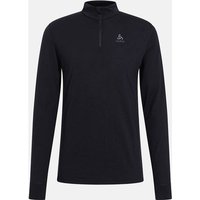 ODLO Herren Unterhemd BL TOP turtle neck l/s half zi, Größe L in Schwarz