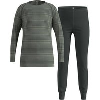 ODLO Kinder Unterwäschenset Set long ACTIVE WARM ECO SET, Größe 128 in Grau