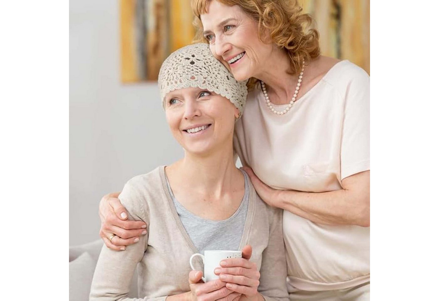 Oemmn Beanie Damen-Häkelmütze, lockere Strickmütze, Baumwolle, handgefertigt – Bild 5 von 5