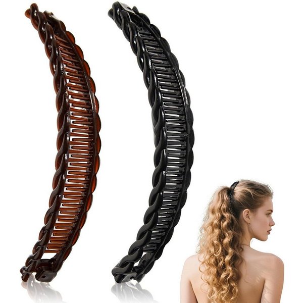 Oemmn Haarclip 2er Set Bananen-Haarklammern– Dekorative Haarschmuck, 2-tlg