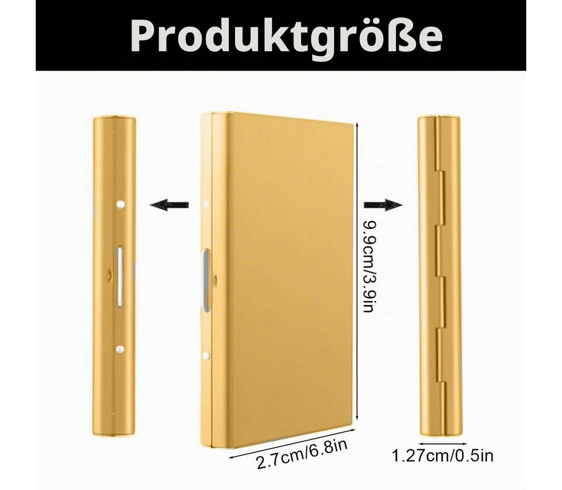 Oemmn Kartenetui Metall mit RFID Schutz, Kreditkartenhalter für Damen und Herren (1-tlg), Slim Kartenbox mit 10 Fächern – Bild 2 von 5