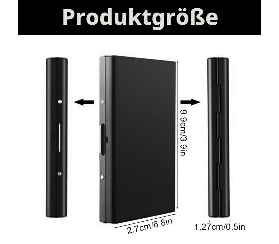Oemmn Kartenetui Metall mit RFID Schutz, Kreditkartenhalter für Damen und Herren (1-tlg), Slim Kartenbox mit 10 Fächern – Bild 2 von 5
