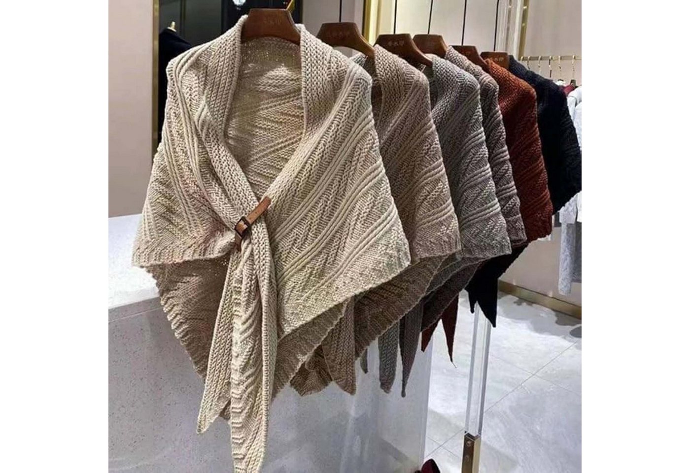 Oemmn Modeschal Damen-Schal, multifunktionaler Dreieckstuch,Poncho, Kopftuch – Bild 5 von 5