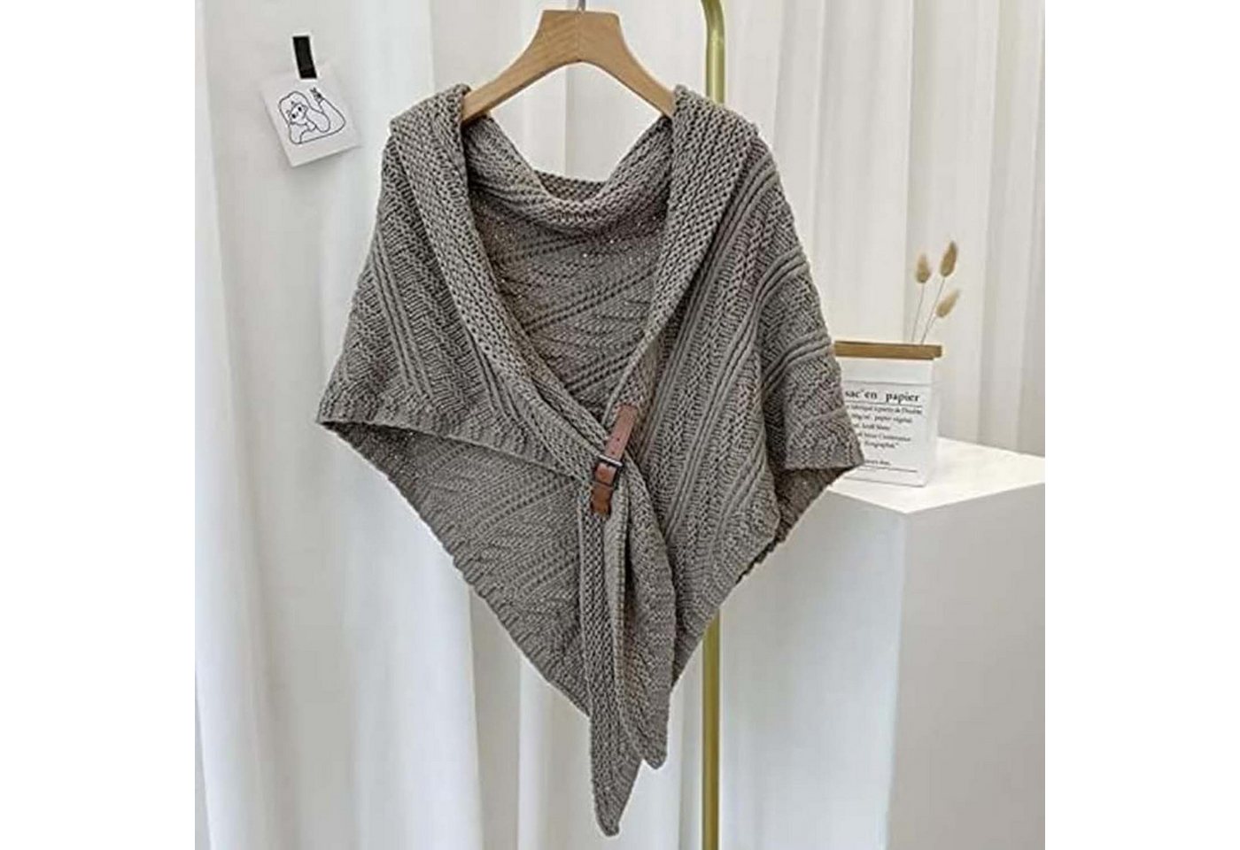 Oemmn Modeschal Damen-Schal, multifunktionaler Dreieckstuch,Poncho, Kopftuch – Bild 3 von 5