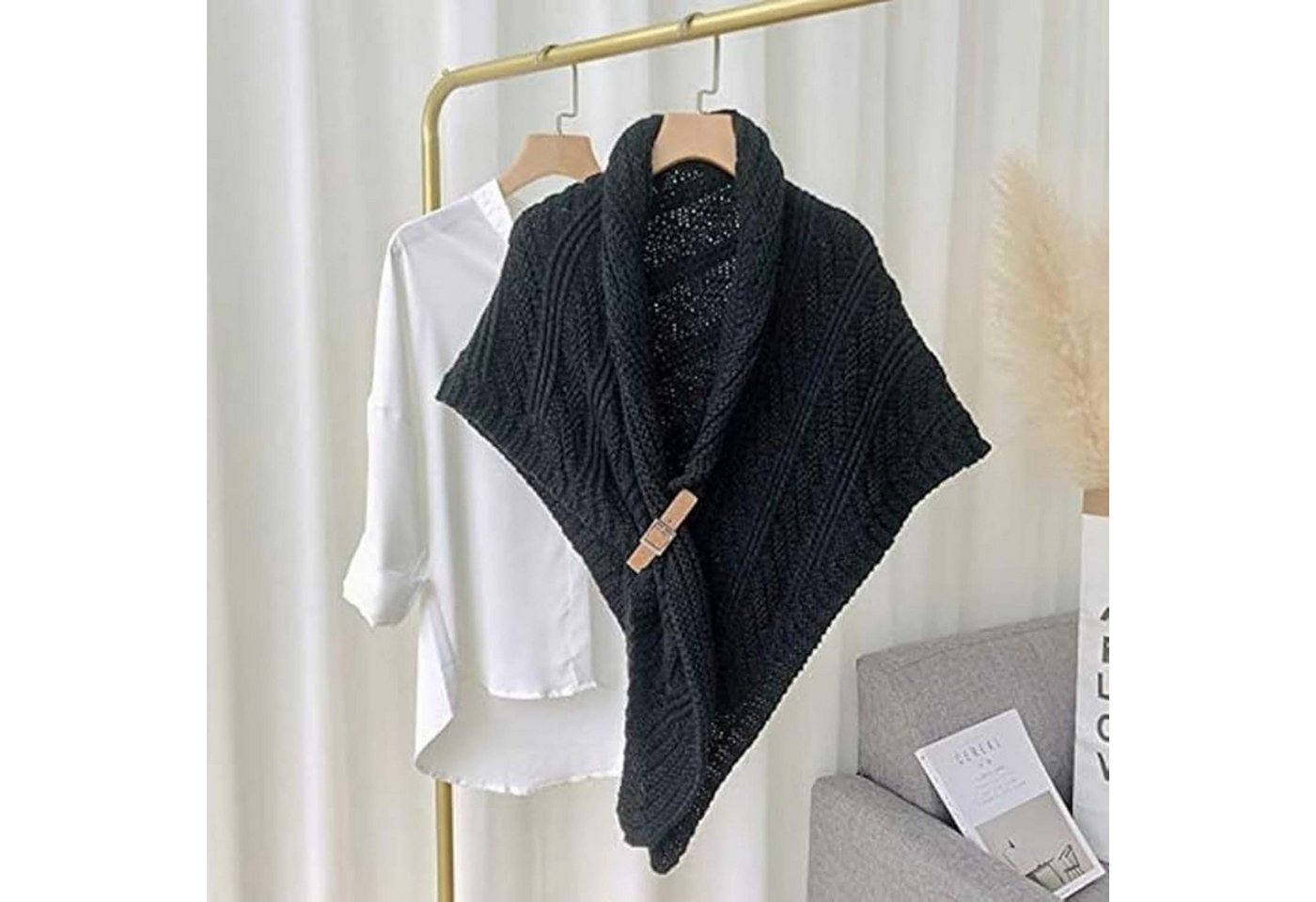 Oemmn Modeschal Damen-Schal, multifunktionaler Dreieckstuch,Poncho, Kopftuch – Bild 3 von 5