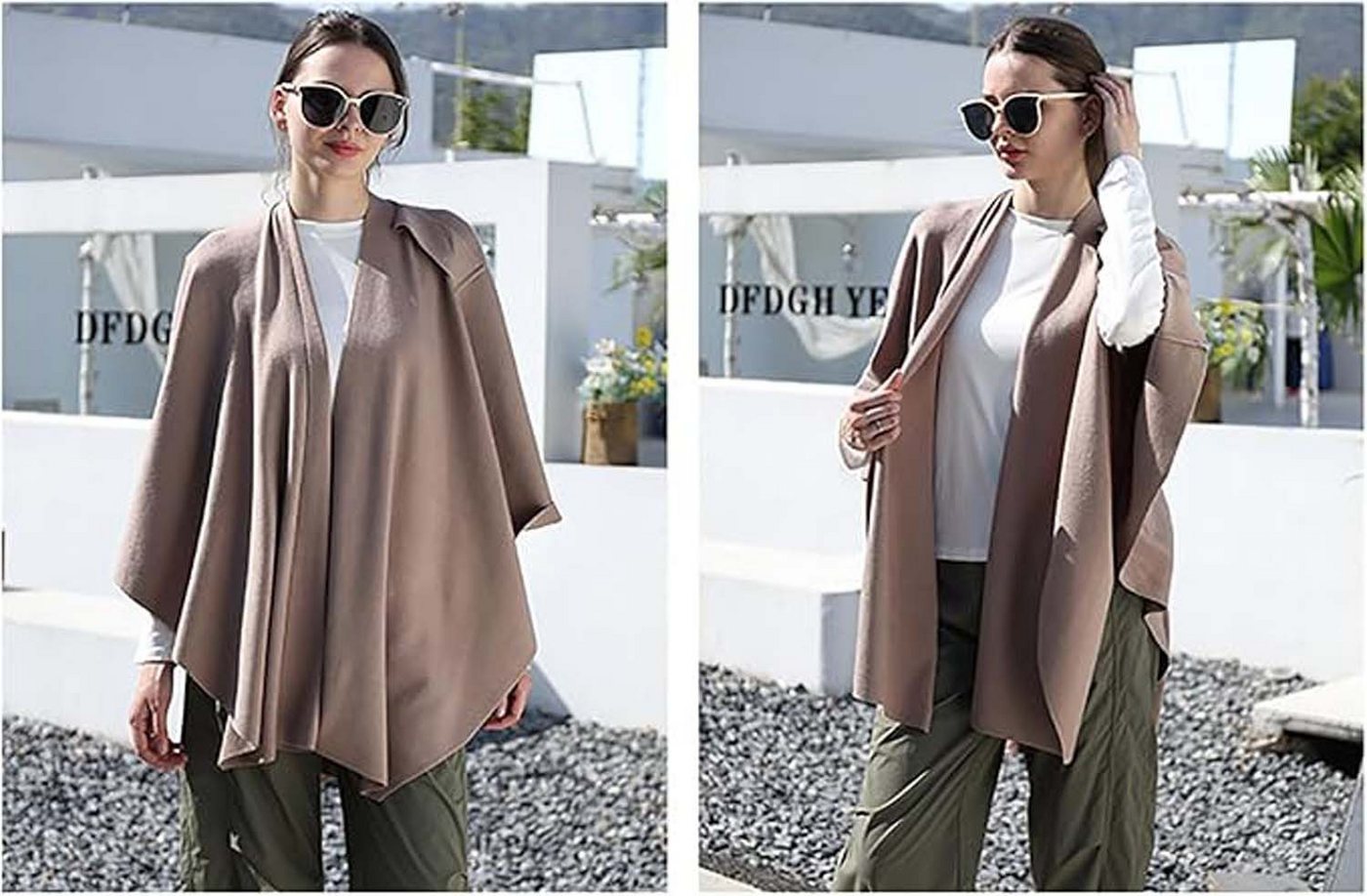 Oemmn Poncho Damen Schal,Poncho,Wärmender Schal für alle Jahreszeiten – Bild 4 von 4