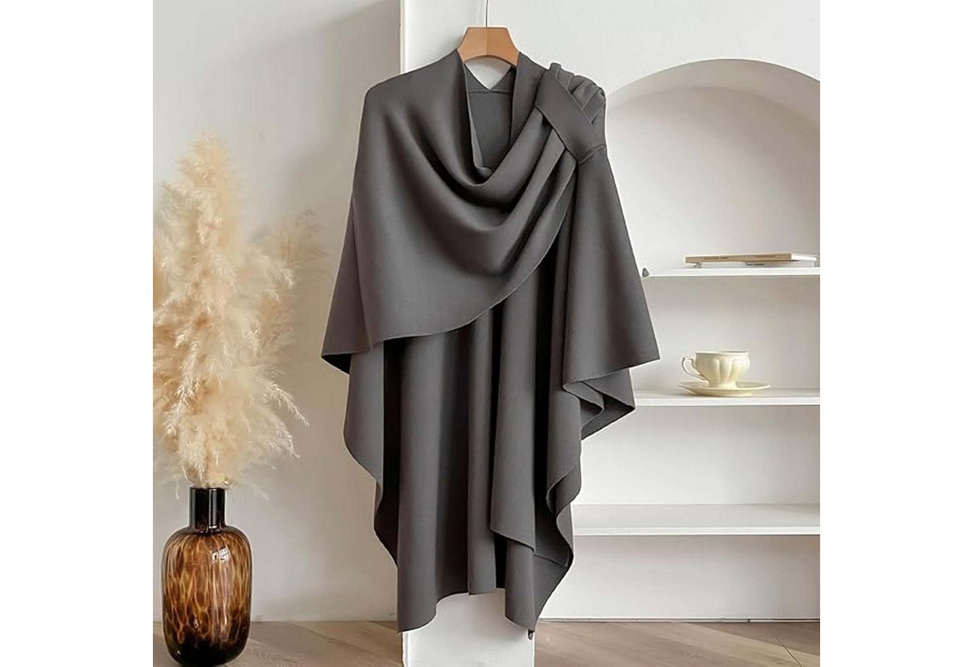 Oemmn Poncho Damen Schal,Poncho,Wärmender Schal für alle Jahreszeiten – Bild 3 von 3
