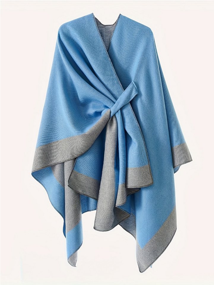 Oemmn Poncho Damen Schal,Poncho,Wärmender Schal für alle Jahreszeiten – Bild 2 von 4