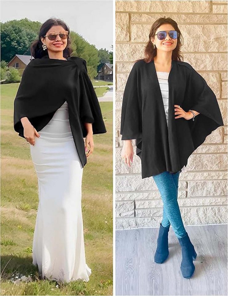 Oemmn Poncho Damen Schal,Poncho,Wärmender Schal für alle Jahreszeiten – Bild 2 von 5