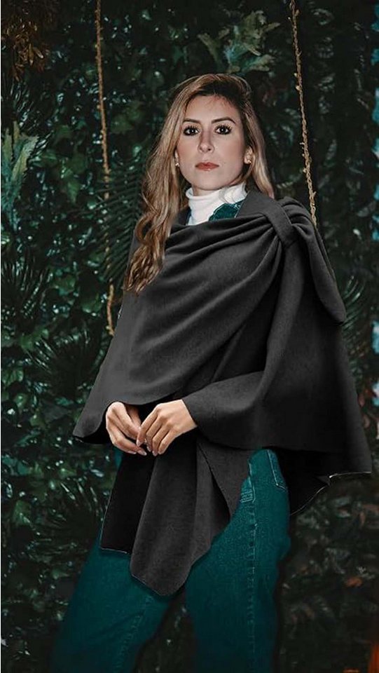 Oemmn Poncho Damen Schal,Poncho,Wärmender Schal für alle Jahreszeiten – Bild 4 von 5