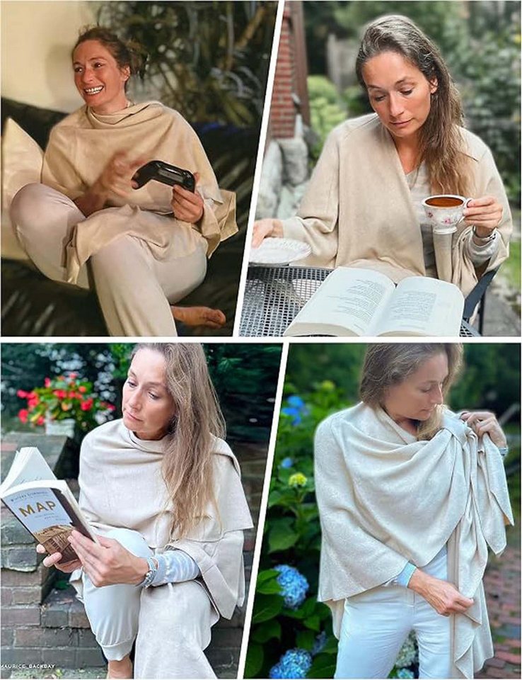 Oemmn Poncho Damen Schal,Poncho,Wärmender Schal für alle Jahreszeiten – Bild 5 von 5