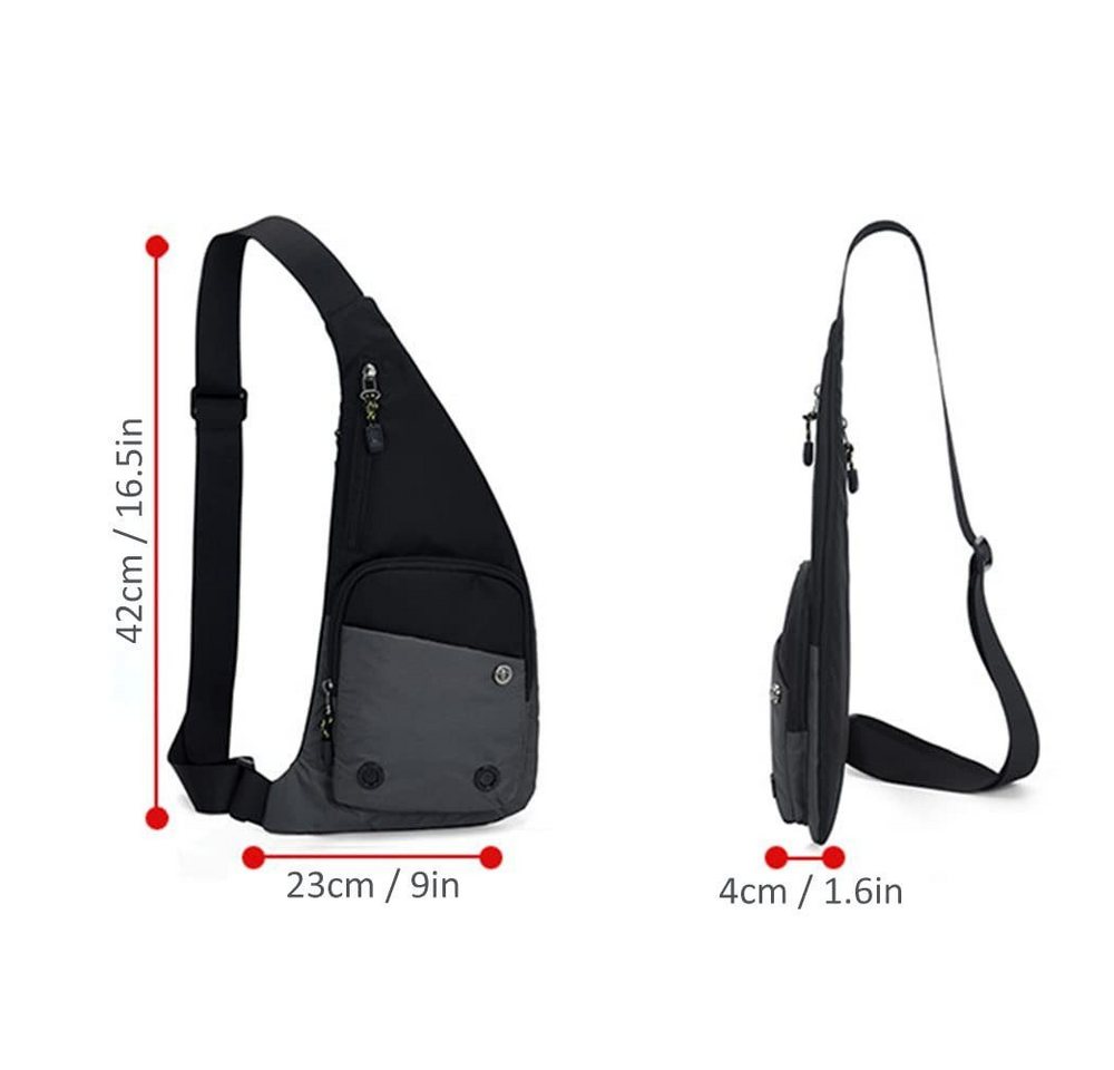 Oemmn Umhängetasche Schultertaschen, Wasserdicht Brusttasche, Sling Bag – Bild 2 von 5