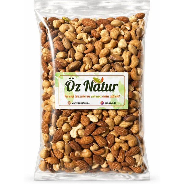 Öz Natur Nüsse, Elite Mix Nüsse (Pistazien,Haselnuss,Mandeln,Cashew) 800g