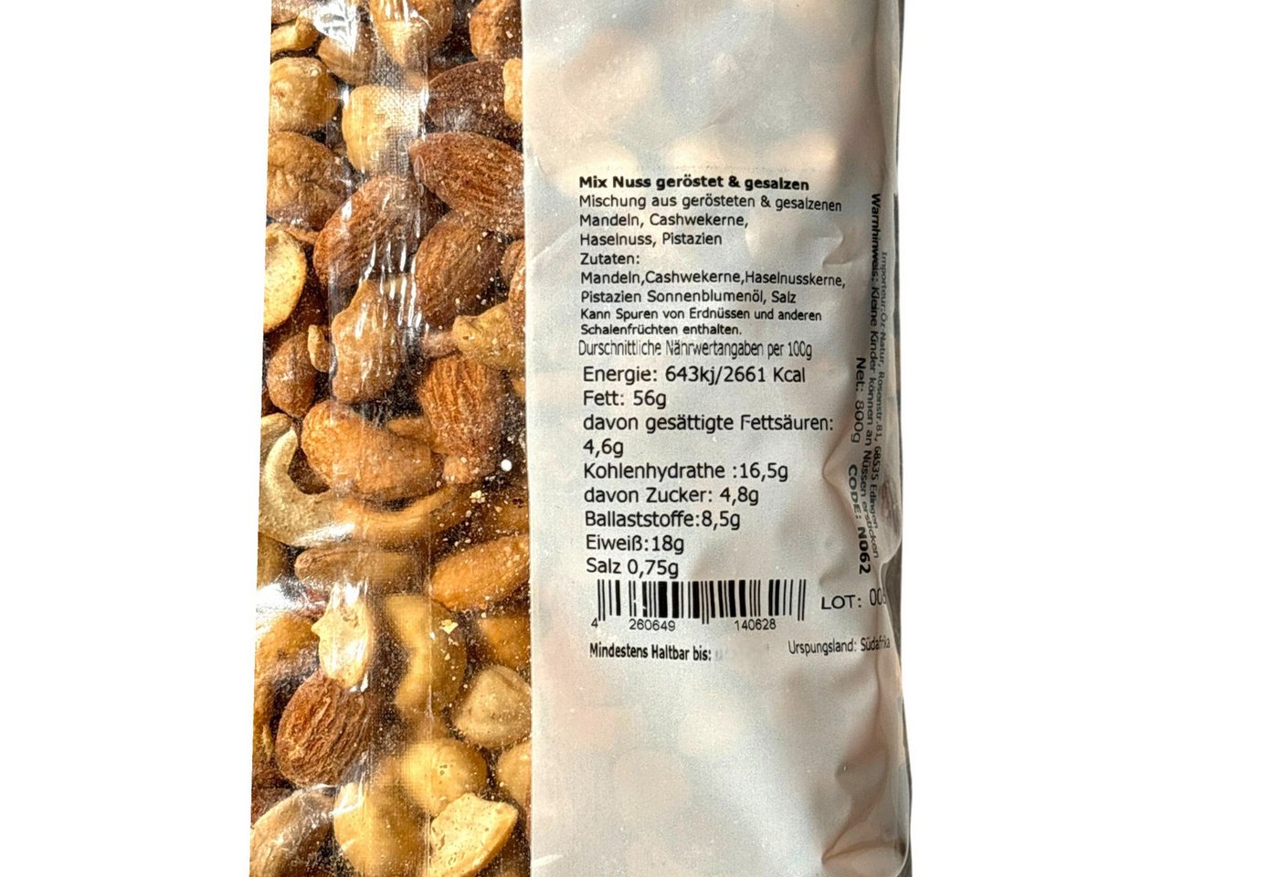 Öz Natur Nüsse, Elite Mix Nüsse (Pistazien,Haselnuss,Mandeln,Cashew) 800g – Bild 2 von 3