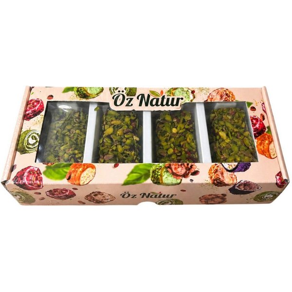 Öz Natur Süßigkeit, Turkish Delight Pistazien und Granatapfel 500g
