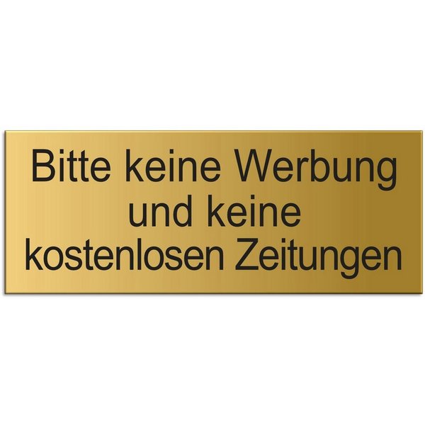 OFFORM DESIGN Hinweisschild Bitte keine Werbung und keine kostenlosen Zeitungen