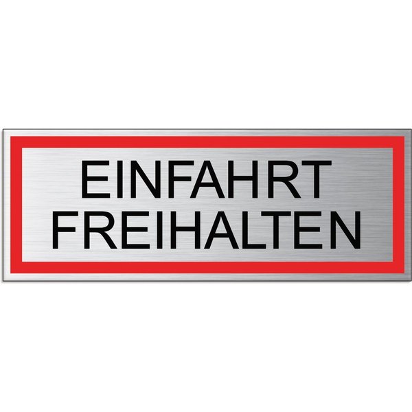 OFFORM DESIGN Warnschild Einfahrt freihalten 175 x65 mm Aluminium UV und wetterfest