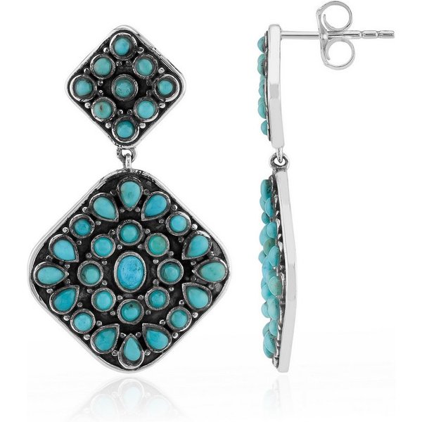 Cavill Ohrring-Set Cavill Statement Ohrringe aus 925er Silber mit 3,43 ct blauen Türkisen (2-tlg)