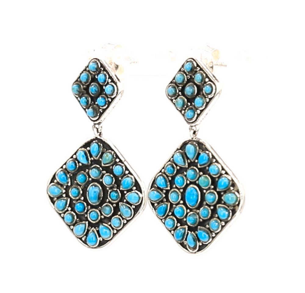 Cavill Ohrring-Set Cavill Statement Ohrringe aus 925er Silber mit 3,43 ct blauen Türkisen (2-tlg) – Bild 4 von 5