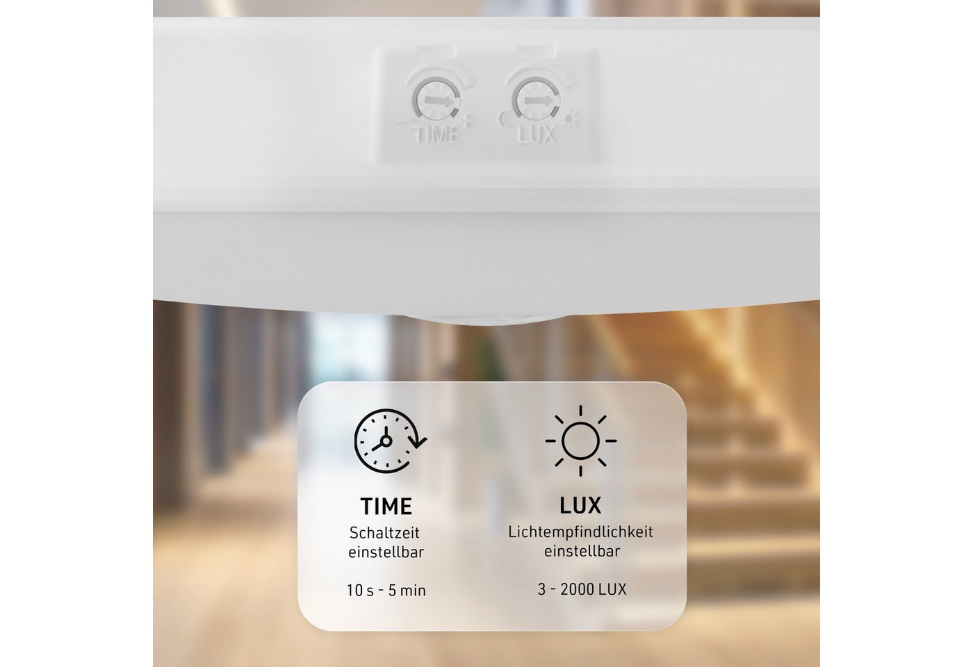 Oktaplex lighting LED Deckenleuchte Orta Deckenampe mit Bewegungsmelder 360 Grad, Bewegungsmelder, inklusive Leuchtmittel, warmweiß, 3000K Leuchte 26cm 1150lm w – Bild 4 von 5