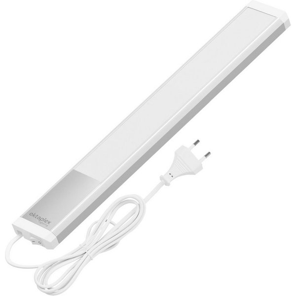 Oktaplex lighting LED Unterbauleuchte Aluminium Unterschrankleuchte Küche 40cm 475lm 6W, LED, warmweiß, 4000K Unterschranklampe Alu Küche mit Schalter
