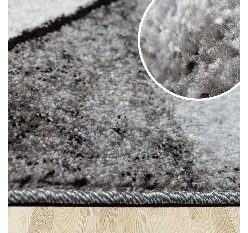 oKu-Tex Bettumrandung 3 teilig, Läufer (67 x 340 cm) + Brücken (2 x 67 x 140 cm), Kurzflor, (Set 3 teilig, 3-tlg), Teppich Schlafzimmer Bettvorleger Set schmal  – Bild 4 von 5