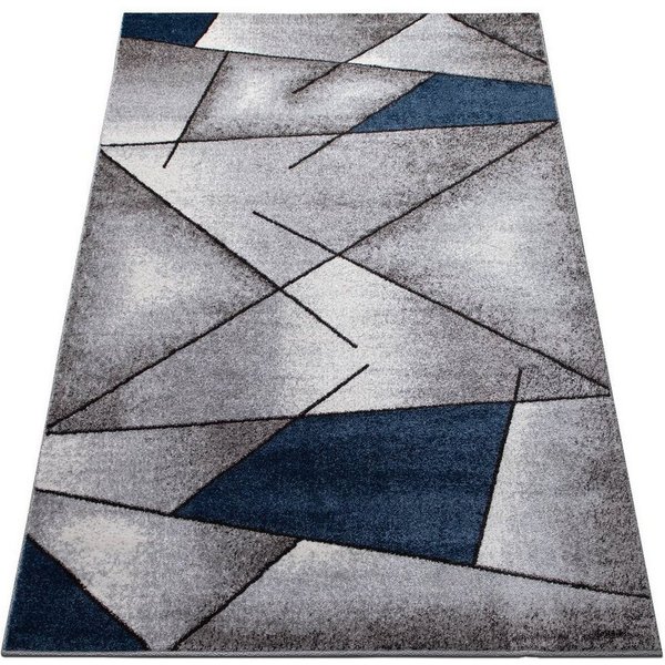 oKu-Tex Teppich Kurzflorteppich, modern, geometrisches Muster, Wohnzimmerteppich, rechteickig, Höhe: 11 mm, Teppich Wohnzimmer, Designteppich, meliert, weicher 