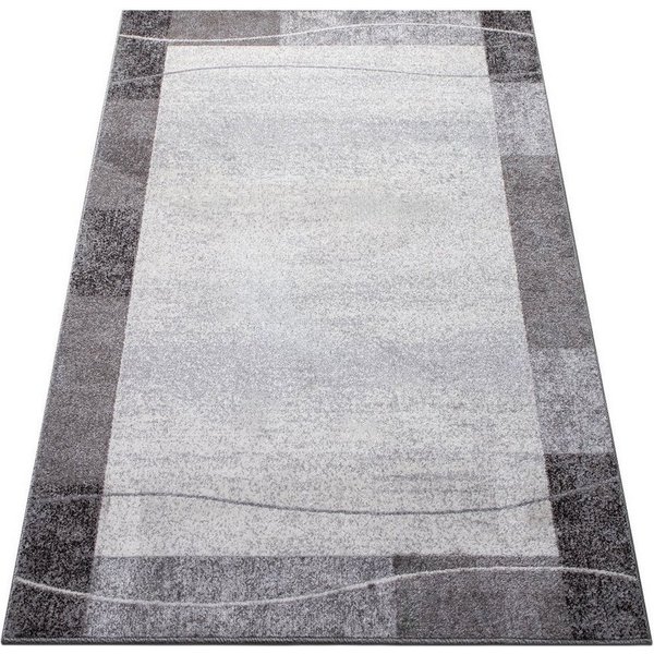 oKu-Tex Teppich Kurzflorteppich, modern, geometrisches Muster, Wohnzimmerteppich, rechteickig, Höhe: 11 mm, Teppich Wohnzimmer, Designteppich, meliert, weicher 