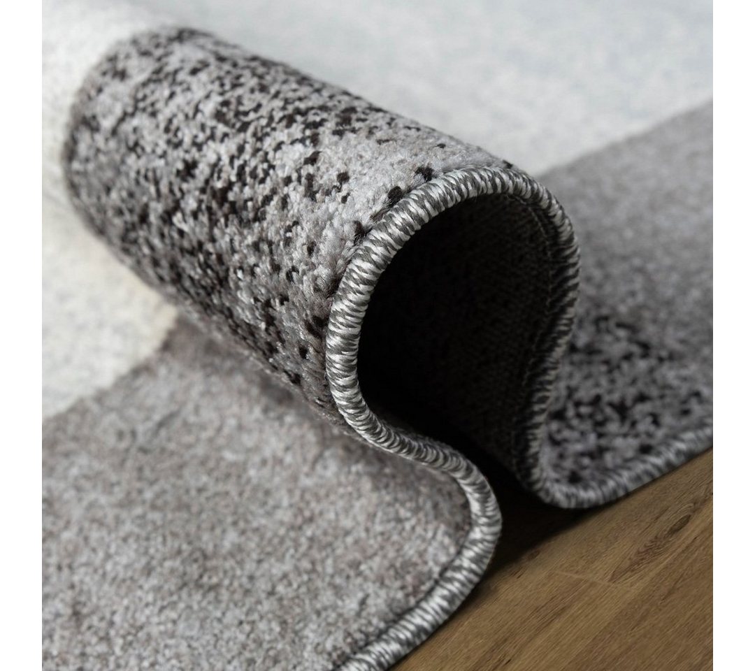 oKu-Tex Teppich Kurzflorteppich, modern, geometrisches Muster, Wohnzimmerteppich, rechteickig, Höhe: 11 mm, Teppich Wohnzimmer, Designteppich, meliert, weicher  – Bild 4 von 5