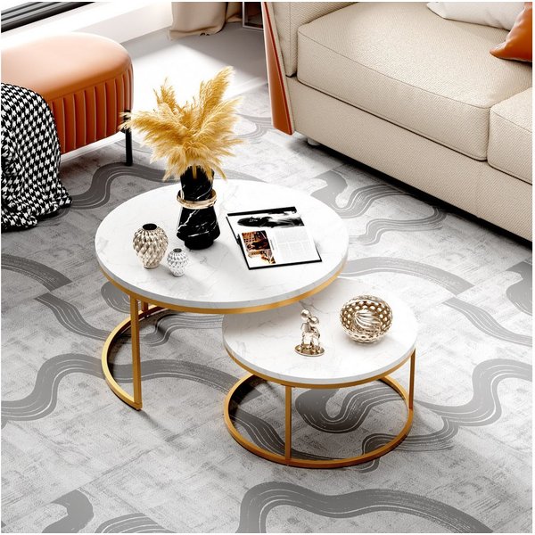 OKWISH Couchtisch 2-teiliges Couchtisch-Set mit elegantem Design