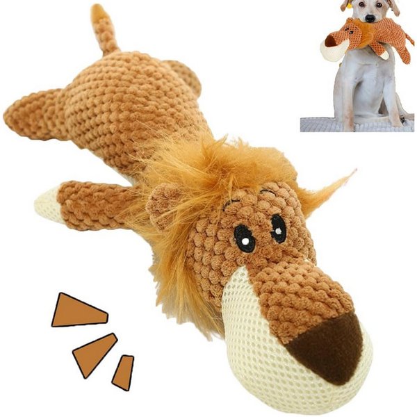 OKWISH Tierkuscheltier Interaktives Hundespielzeug Kauspielzeug Hund, Baumwollseil, Zahnpflege Stressabbau Quietschspielzeug (1-tlg) robust weich kaubar für kle