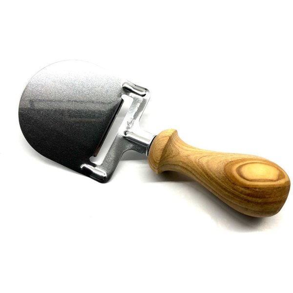Olivenholz-erleben Käsehobel aus Edelstahl mit Olivenholzgriff, Edelstahl, (1-St), gedrechselter Griff, ideal für Schnitt- und Hartkäse, Schokolade