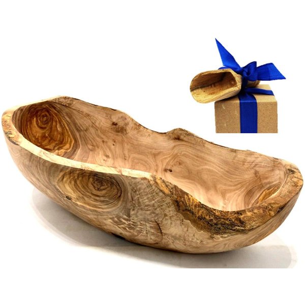 Olivenholz-erleben Obstschale Obstschale oval rustikal ca. 25 – 29 cm aus Olivenholz, Massivholz, (Set), Jede Schale ist ein Unikat mit einzigartiger und natürl