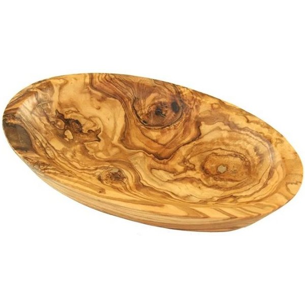 Olivenholz-erleben Servierschale oval, Snackschale aus Olivenholz – natürlich schön (Länge ca. 13 cm), Olivenholz, (1-tlg), Flache, elegante Form – ideal zum st