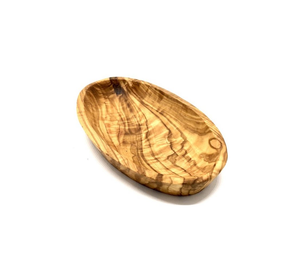Olivenholz-erleben Servierschale oval, Snackschale aus Olivenholz – natürlich schön (Länge ca. 19 cm), Olivenholz, (1-tlg), Flache, elegante Form – ideal zum st – Bild 2 von 5