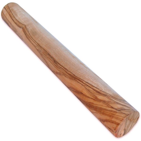 Olivenholz-erleben Teigroller DESIGN aus edlem naturbelassenem Olivenholz Massivholz, (1-tlg), Einzigartige Maserung, massives Olivenholz, leichte Reinigung