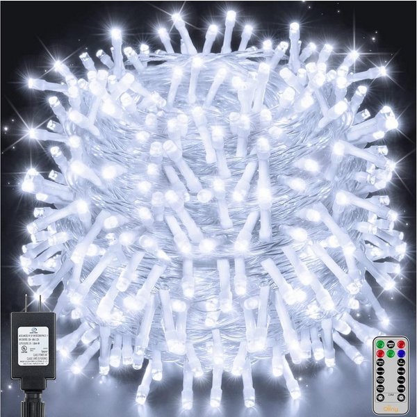 Ollny LED-Lichterkette, 600-flammig, 60m LED vielseitige Beleuchtung, 8 Modi, 4 Helligkeitsstufen.