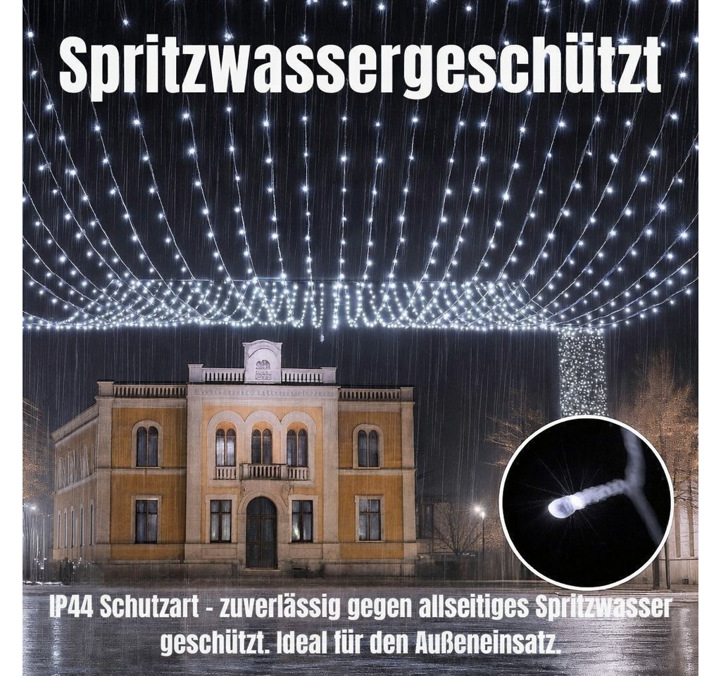 Ollny LED-Lichterkette, 600-flammig, 60m LED vielseitige Beleuchtung, 8 Modi, 4 Helligkeitsstufen. – Bild 3 von 5