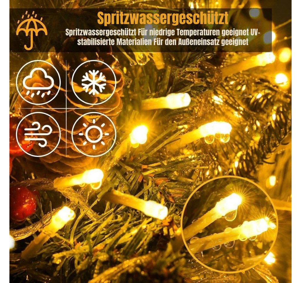 Ollny LED-Lichterkette, 100-flammig, USB-betrieben, 11 Leuchtmodi, dimmbar, Timer-Funktion – Bild 2 von 5