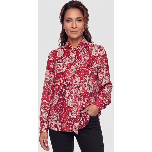 Olsen Hemdbluse mit Allover-Dessin und Schluppe