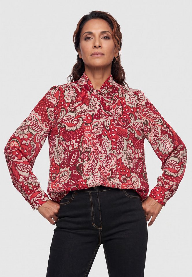Olsen Hemdbluse mit Allover-Dessin und Schluppe – Bild 3 von 5
