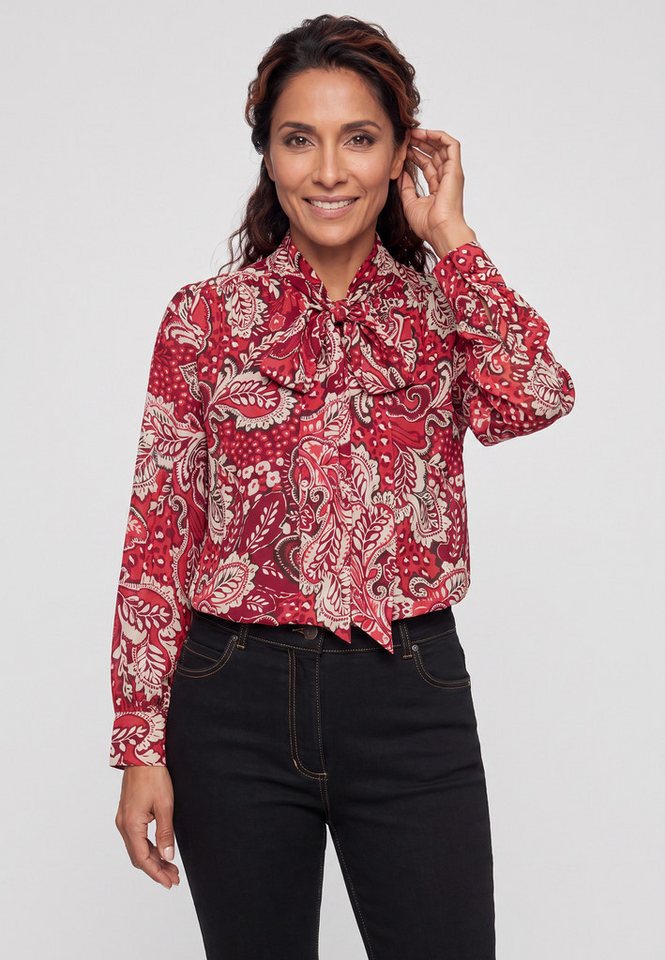 Olsen Hemdbluse mit Allover-Dessin und Schluppe – Bild 4 von 5