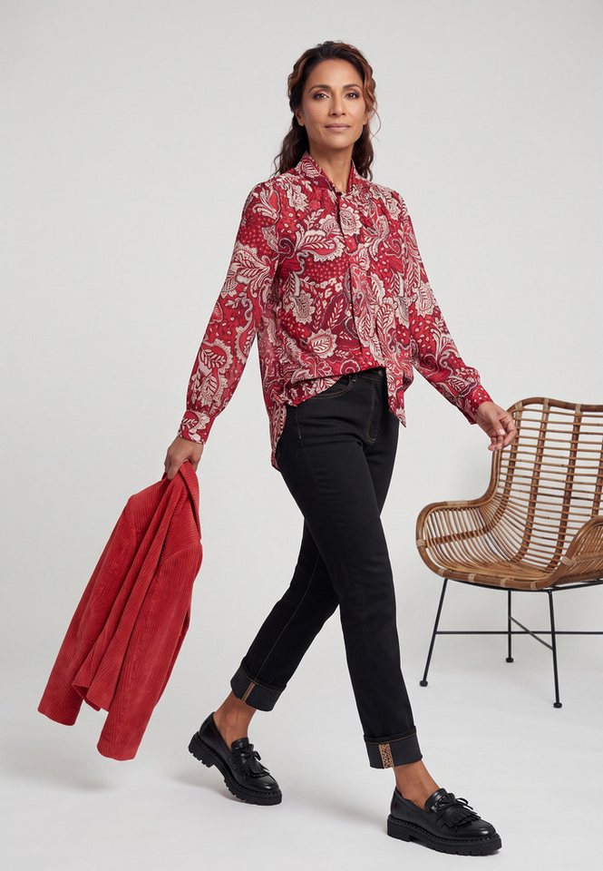 Olsen Hemdbluse mit Allover-Dessin und Schluppe – Bild 5 von 5