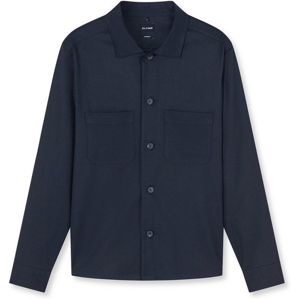 OLYMP Langarmhemd Casual Freizeithemd, Kentkragen, Overshirt