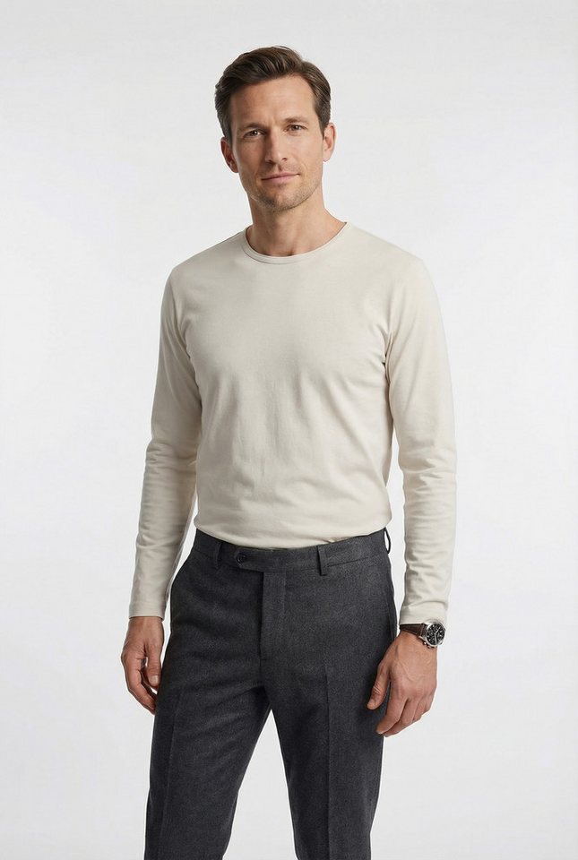 OLYMP Longsleeve Single Jersey, unifarben, regular fit, Rundhals, casual – Bild 2 von 5