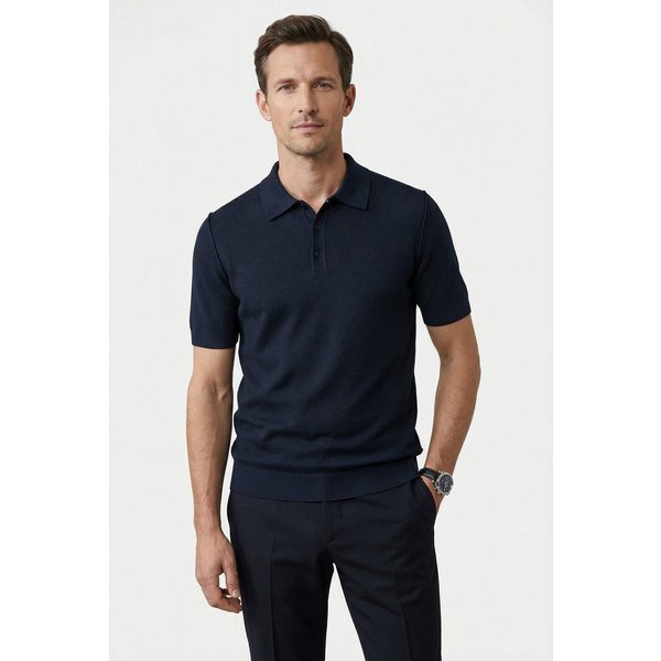 OLYMP Poloshirt Strick Casual mit Knopfleiste, regular fit