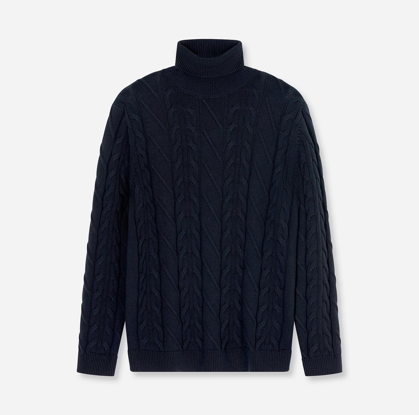 OLYMP Rollkragenpullover Casual regular fit, mit Wollanteil, Zopfmuster – Bild 3 von 4