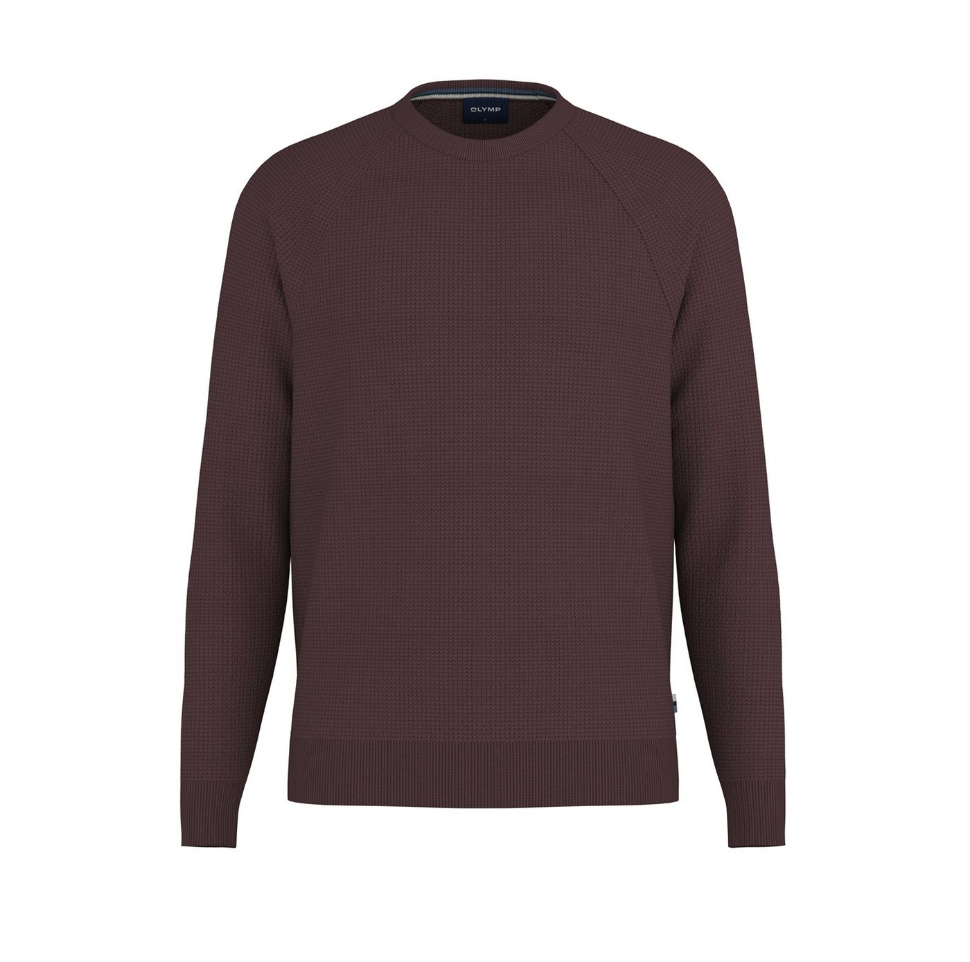 OLYMP Rundhalspullover Waffle Structure Rundhals, casual, unifarben, regular fit – Bild 3 von 4