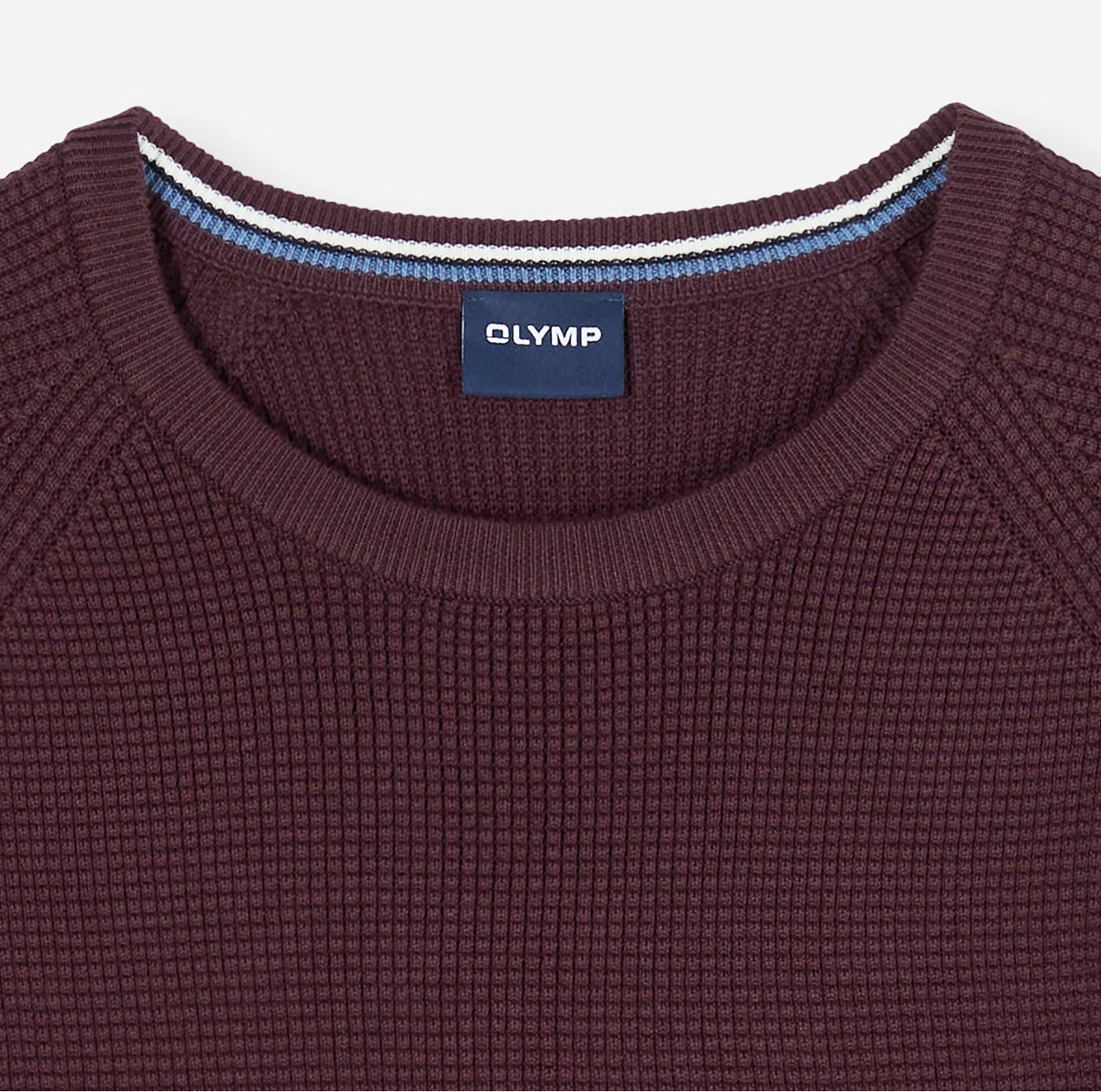 OLYMP Rundhalspullover Waffle Structure Rundhals, casual, unifarben, regular fit – Bild 4 von 4